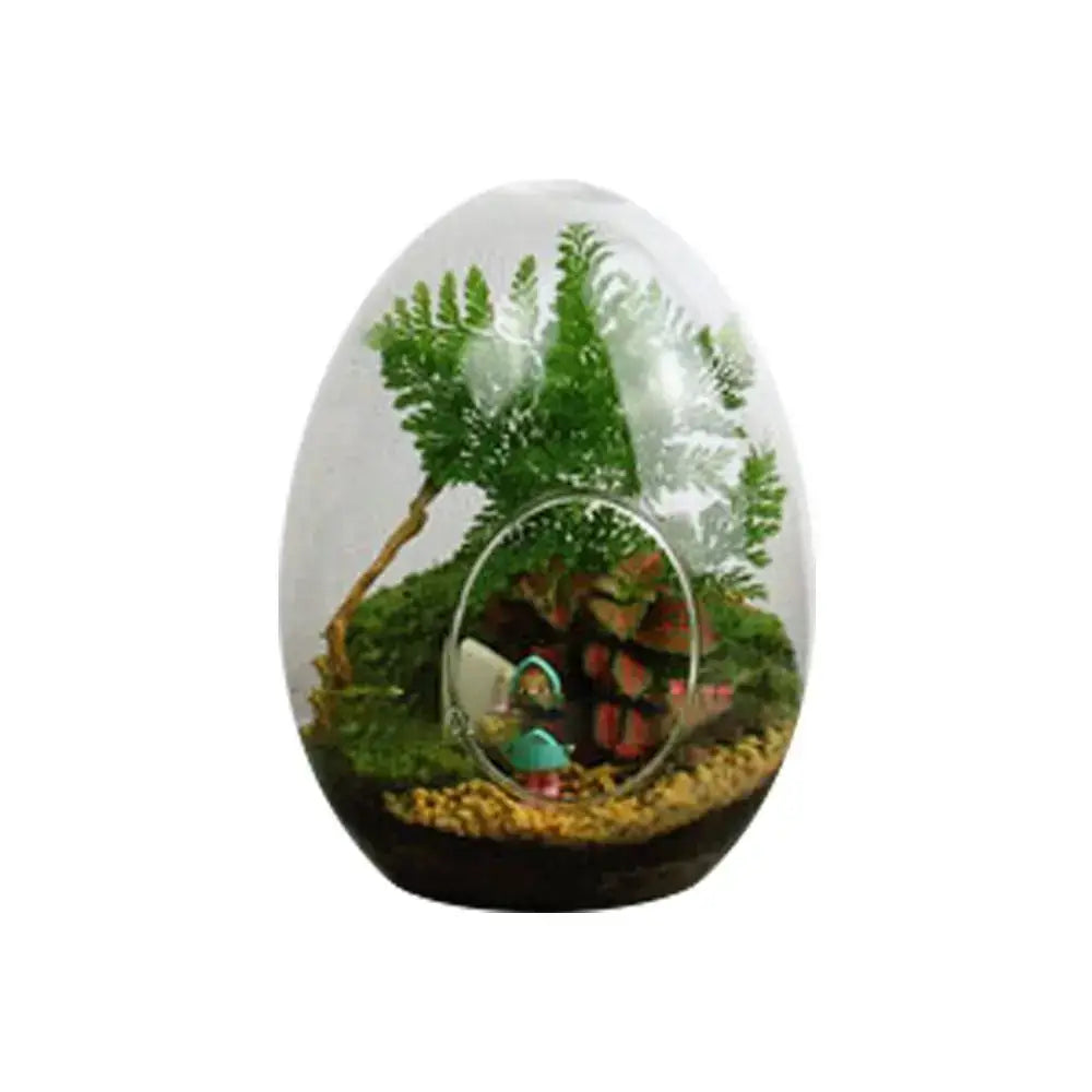 DecorBites™ Glass Succulent Egg-shaped Terrarium
