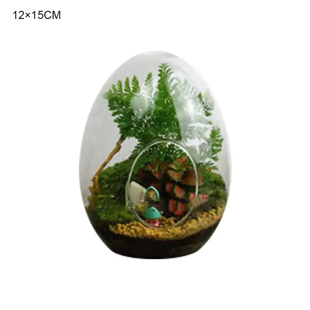 DecorBites™ Glass Succulent Egg-shaped Terrarium