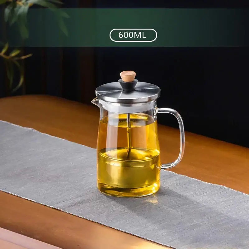 Kung fu style glass tea set with wooden knob dining room teaware