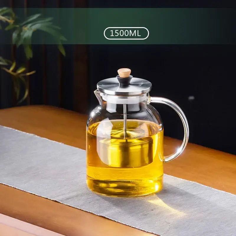 Kung fu style glass tea set with wooden knob dining room teaware