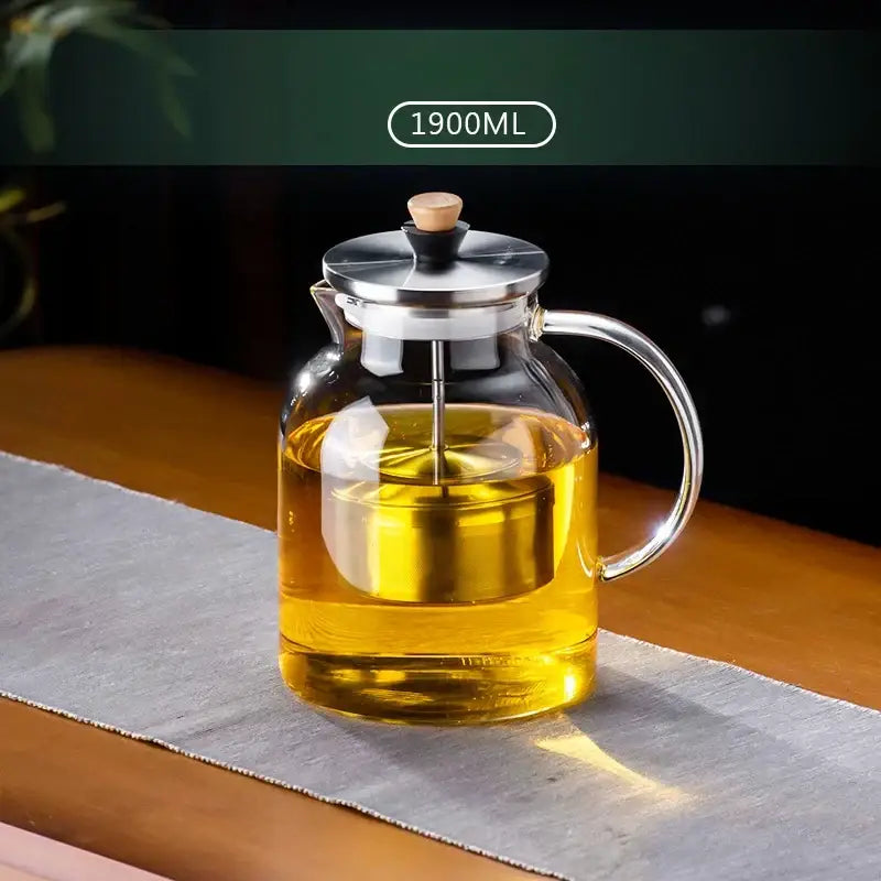 Kung fu style glass tea set with wooden knob dining room teaware