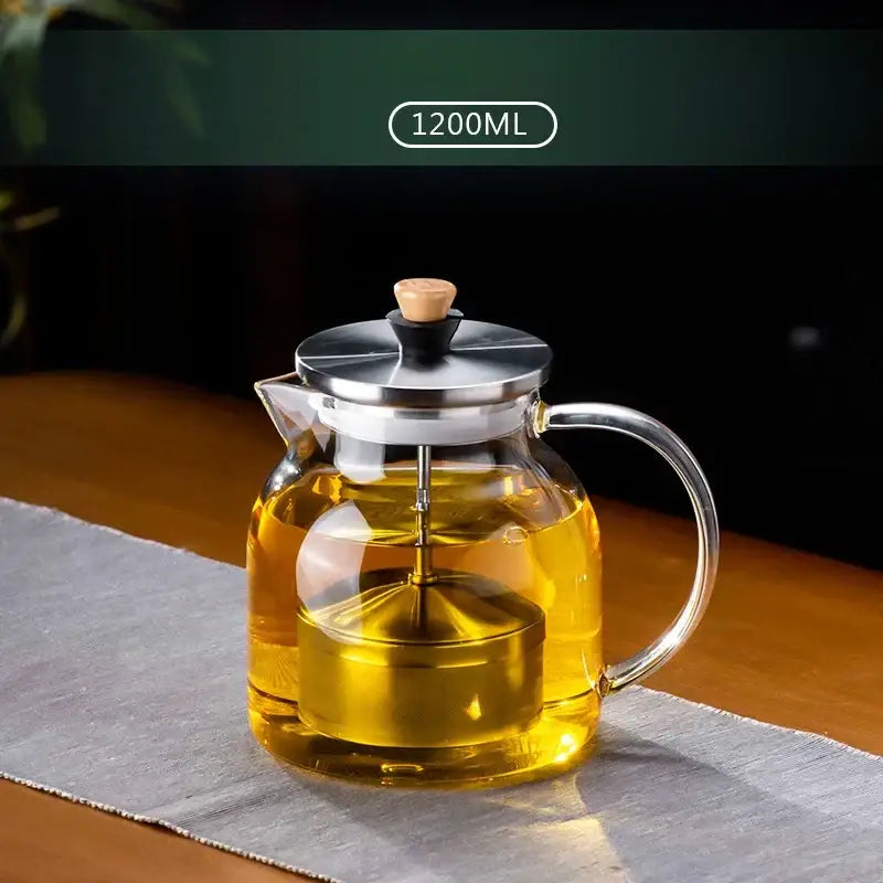 Kung fu style glass tea set with wooden knob dining room teaware