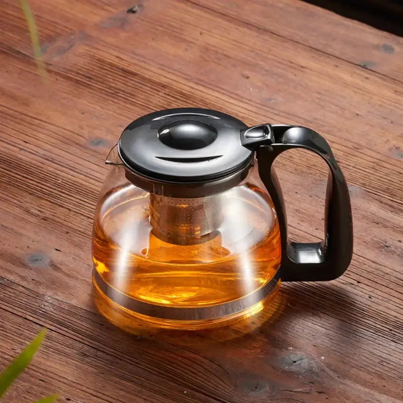 Large capacity glass teapot with infuser for kitchen and dining room