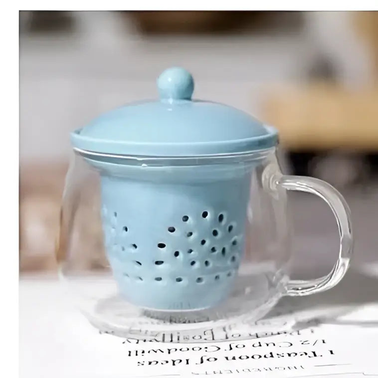 Modern glass teapot set with ceramic filter kitchen tea infuser