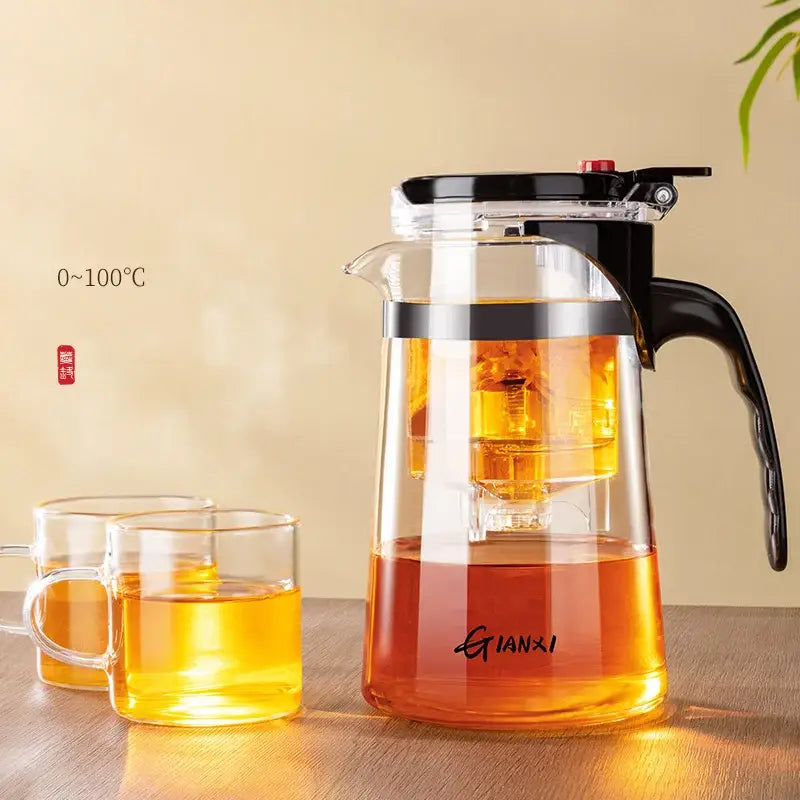 Modern glass teapot with infuser – kitchen glass tea pitcher