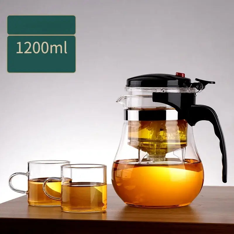 Modern glass teapot with infuser – kitchen glass tea pitcher