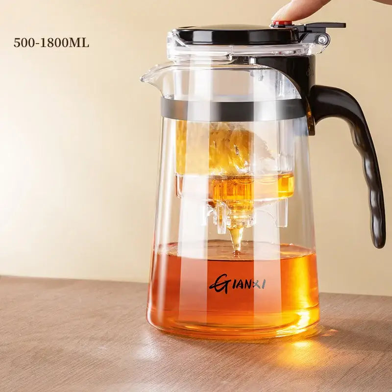 Modern glass teapot with infuser – kitchen glass tea pitcher