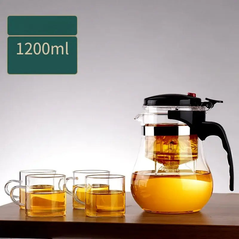Modern glass teapot with infuser – kitchen glass tea pitcher