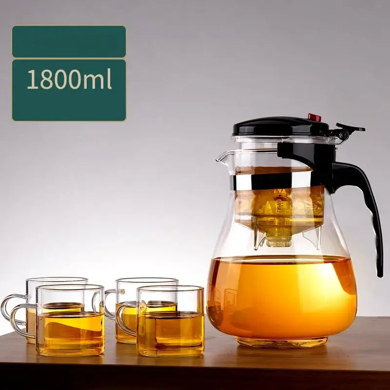 Modern glass teapot with infuser – kitchen glass tea pitcher