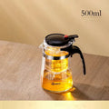 Modern glass tea brewing infuser kitchen teapot with black accents