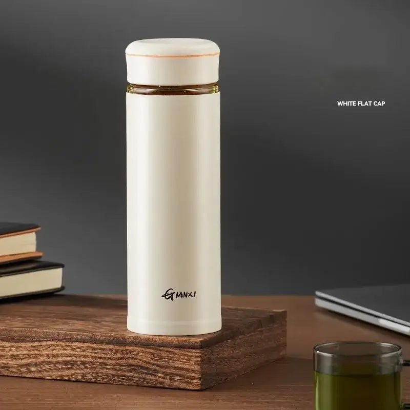 Modern white decorbites glass thermos tea separation bottle office cup