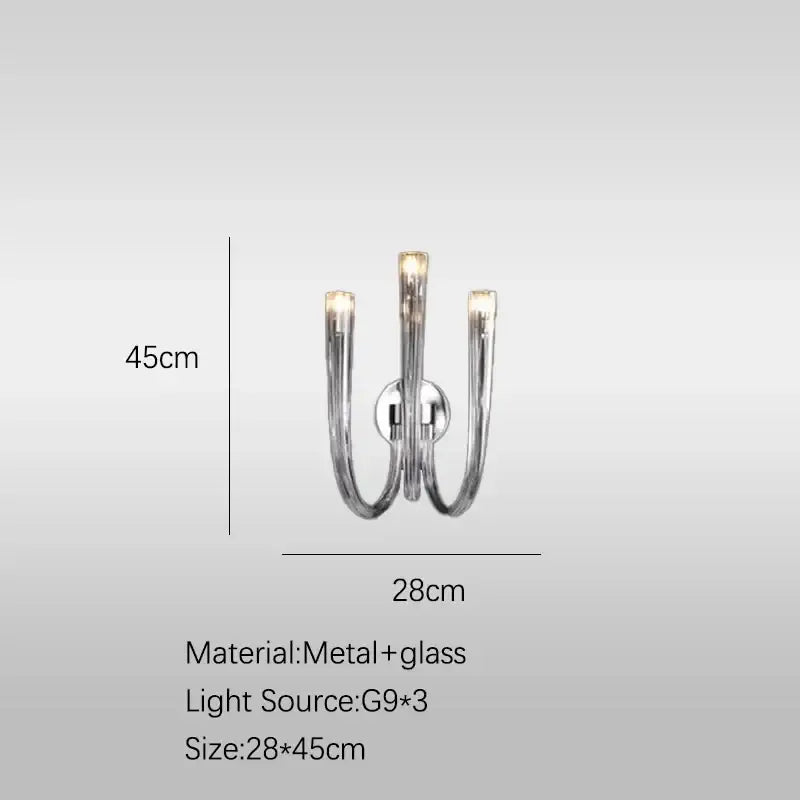 Modern chrome glass tube chandelier dining room acrylic arms