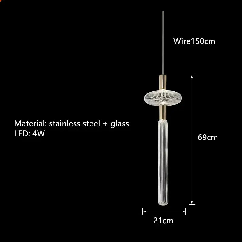 Modern brass glass tubes chandelier dining room pendant lamp