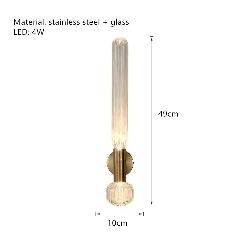 Modern brass glass tubes chandelier dining room pendant lamp