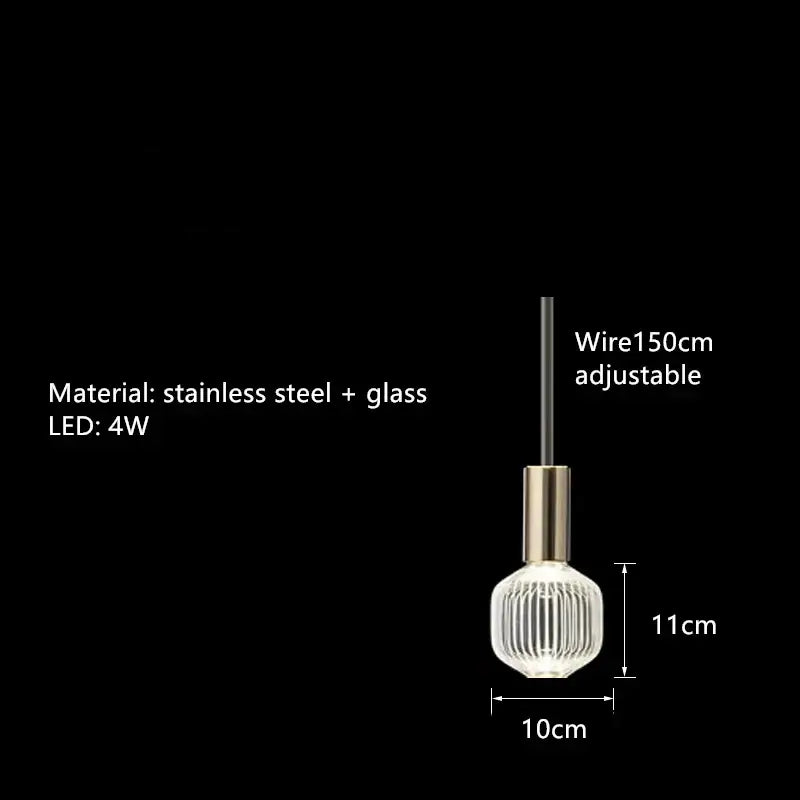 Modern brass glass tubes chandelier dining room pendant lamp