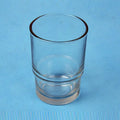 Clear ridged glass tumbler cup bathroom toothbrush holder