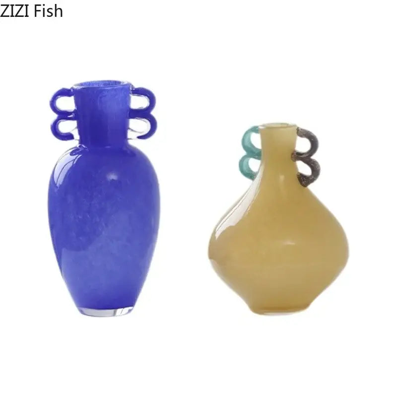 Modern colorful glossy glass vase living room desk decor