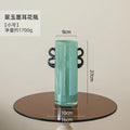 Modern mint green glass vase with black handles living room decor