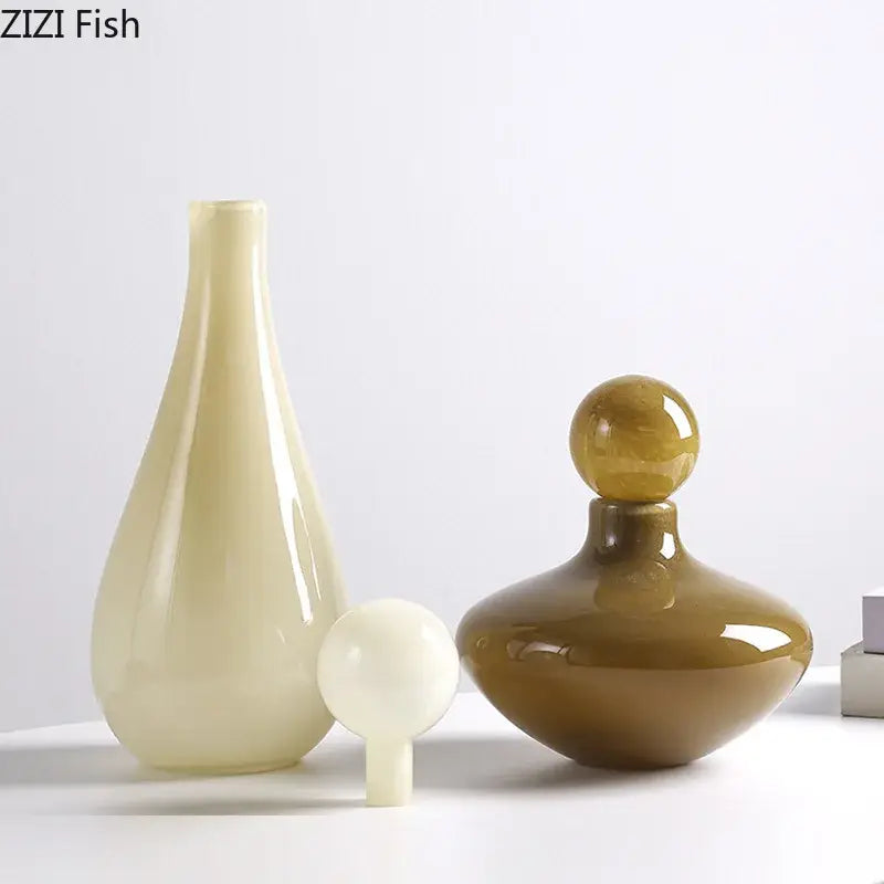 Modern ceramic vase flower arrangement living room decor