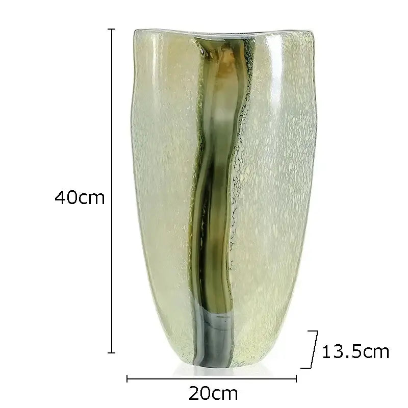 Modern marbled black and gold glass vase living room decor