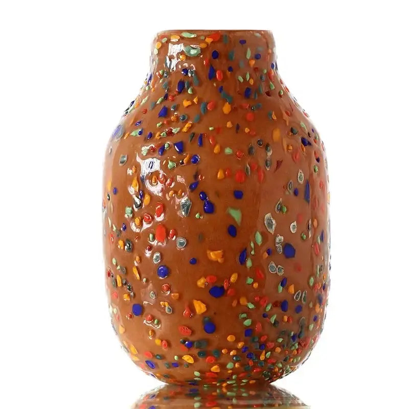 Colorful speckled glass vase living room hydroponic planter