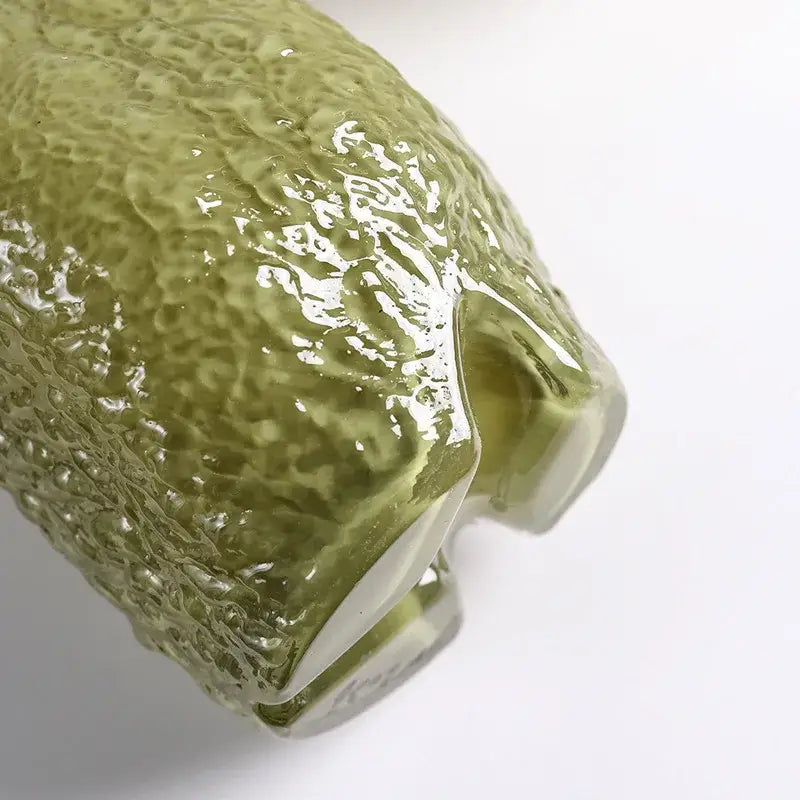 Textured olive beige and amber glass vase living room decor