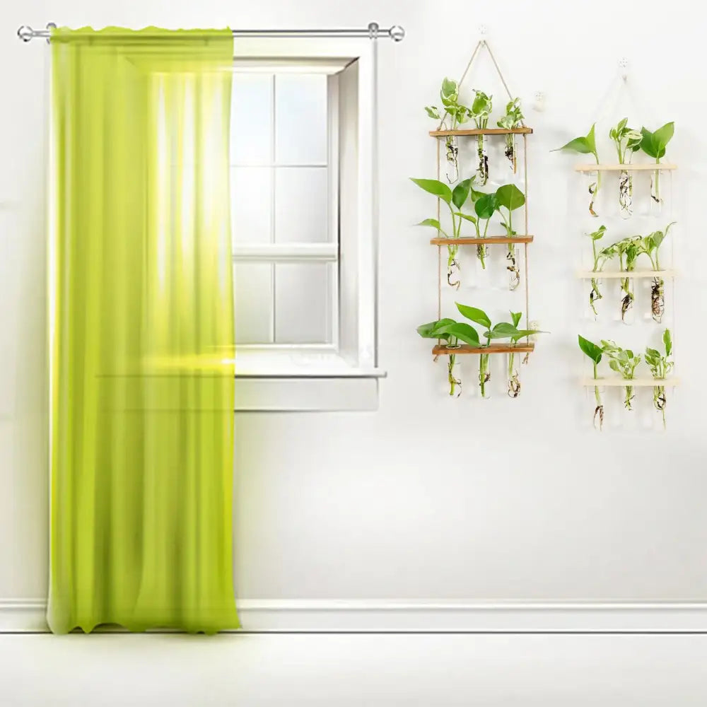 DecorBites™ Glass Wall Hanging Planters with Wooden Holder