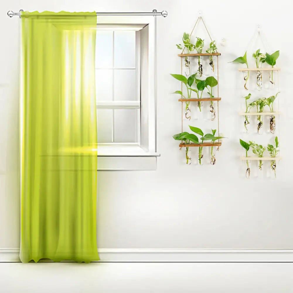 DecorBites™ Glass Wall Hanging Planters with Wooden Holder
