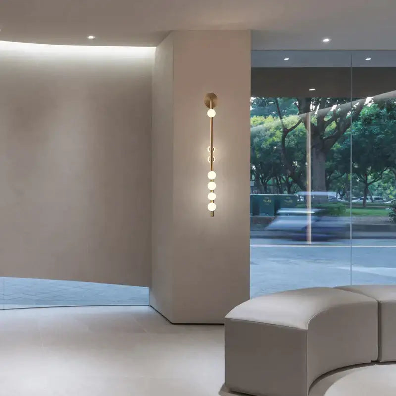 Modern black glass wall lamp living room spherical sconce