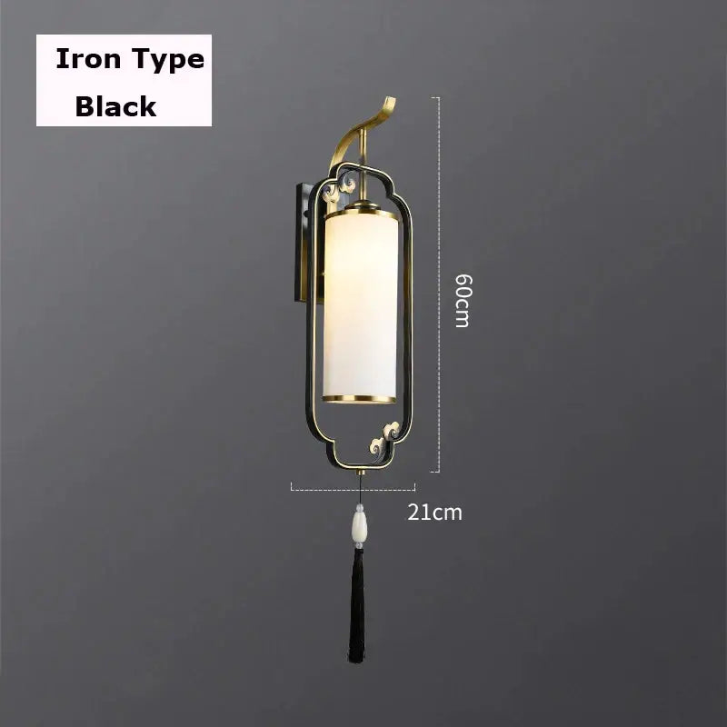 Ornate brass glass wall lamp for living room with frosted shade