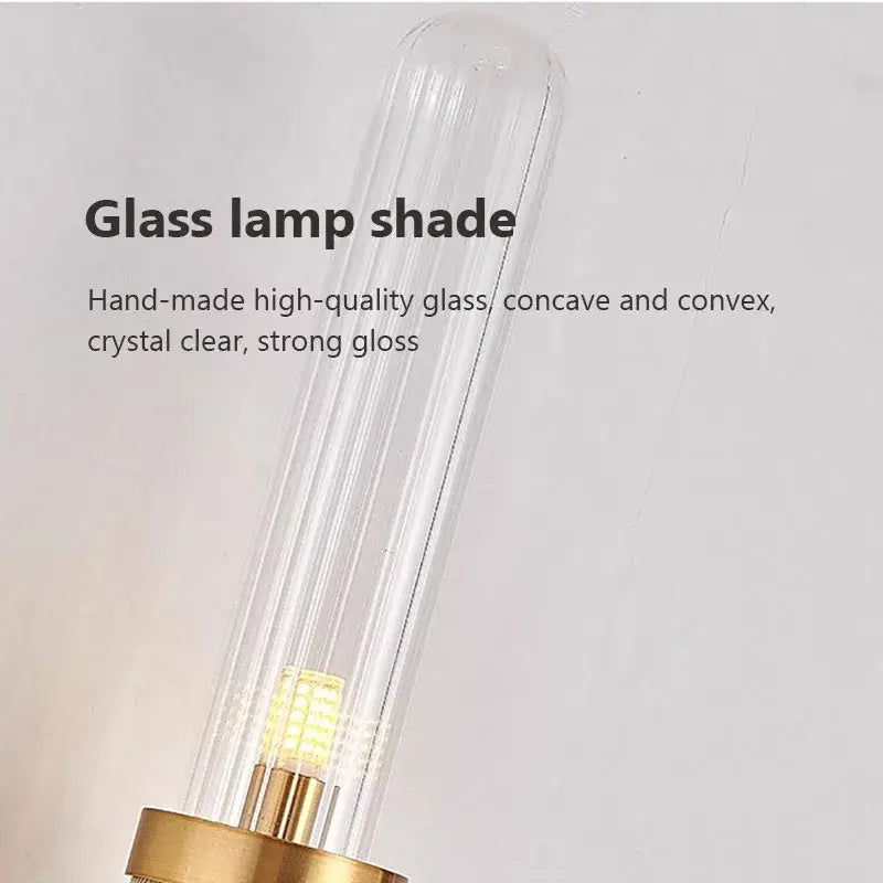 Modern gold textured glass wall lamp living room led light
