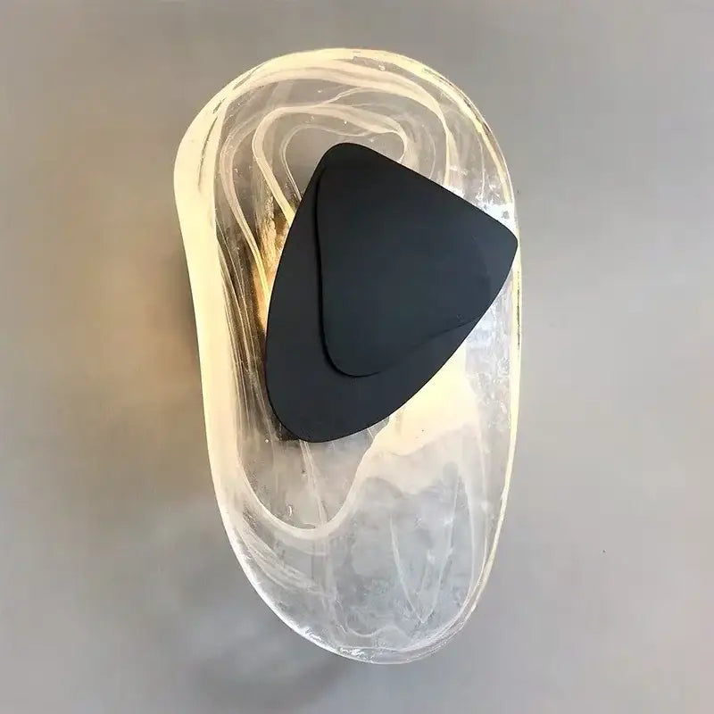 Minimalist marbled glass wall lamp for bedroom led sconce