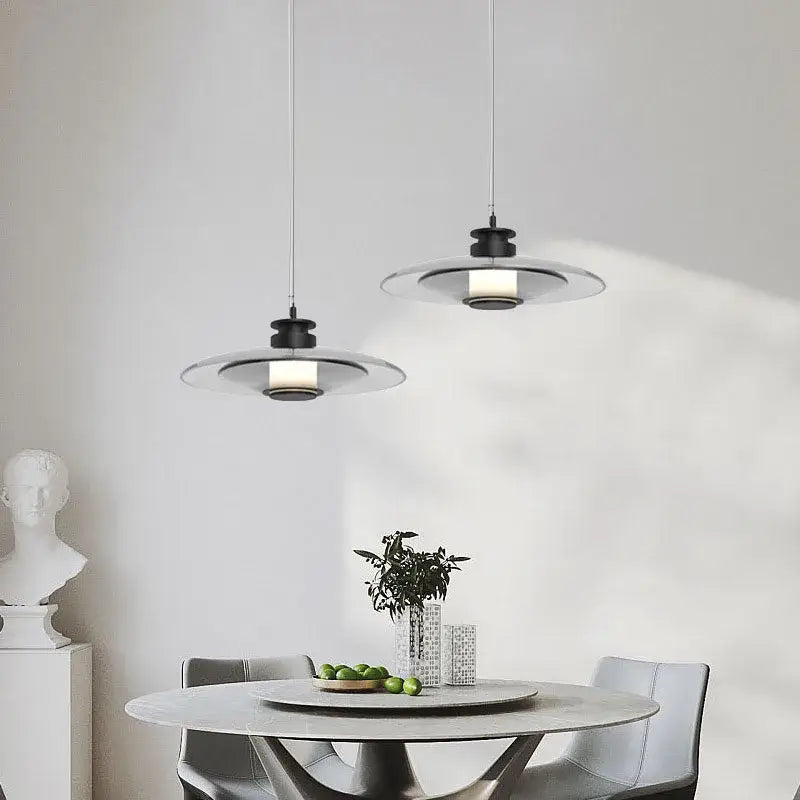 Modern layered glass wall lamp living room warm led light