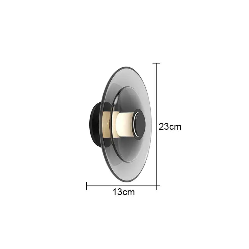 Modern layered glass wall lamp living room warm led light