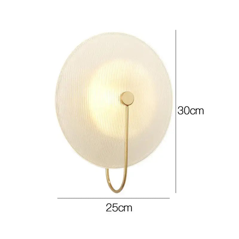 Minimalist black ribbed glass wall lamp for bedroom lighting
