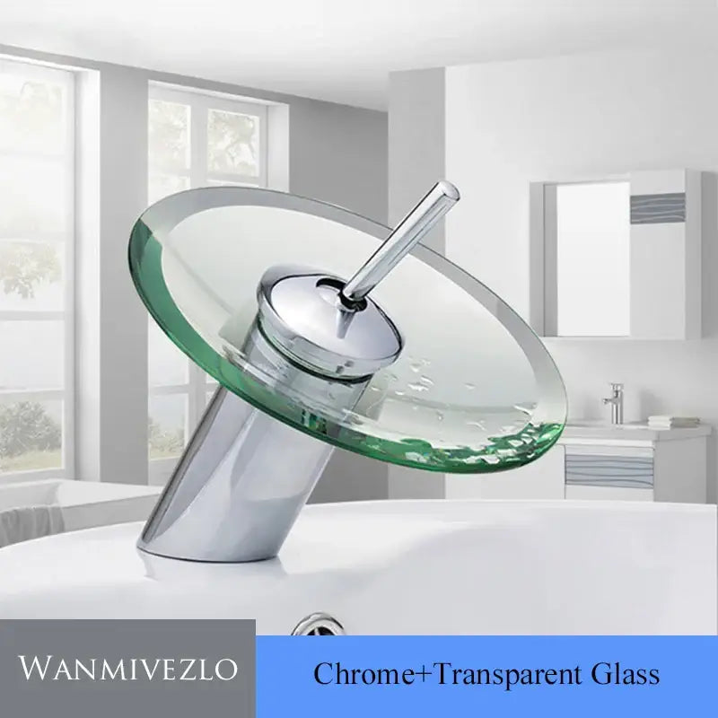 DecorBites™ Glass Waterfall Basin Sink Faucet