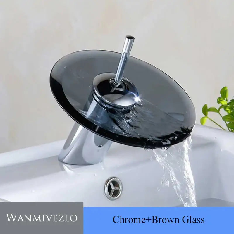 DecorBites™ Glass Waterfall Basin Sink Faucet