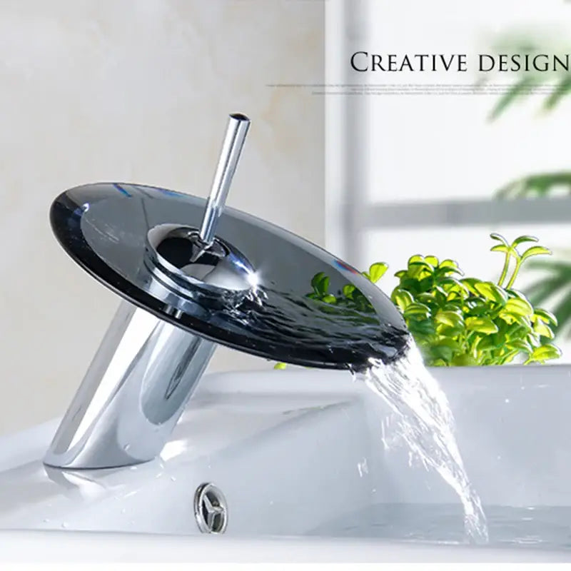 DecorBites™ Glass Waterfall Basin Sink Faucet