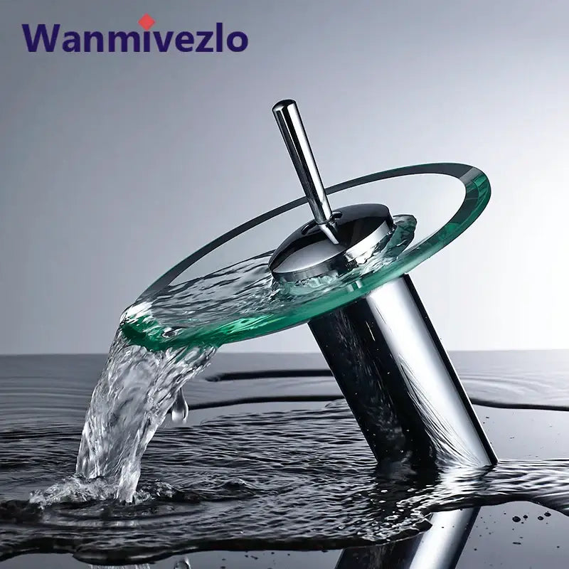 DecorBites™ Glass Waterfall Basin Sink Faucet