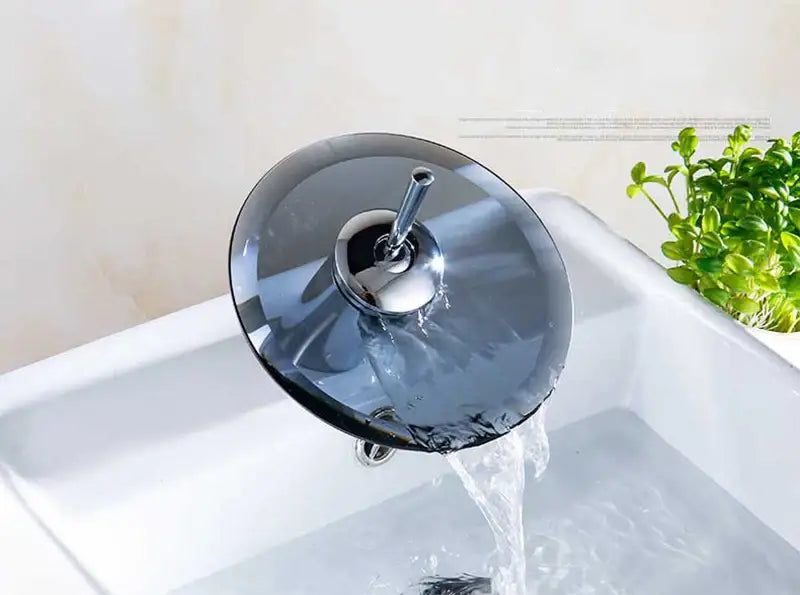 DecorBites™ Glass Waterfall Basin Sink Faucet