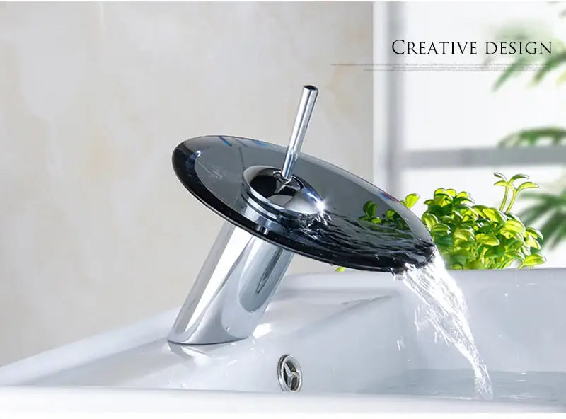 DecorBites™ Glass Waterfall Basin Sink Faucet