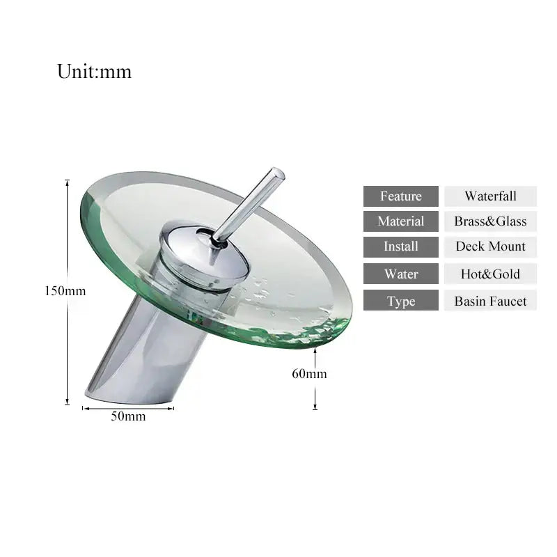 DecorBites™ Glass Waterfall Basin Sink Faucet