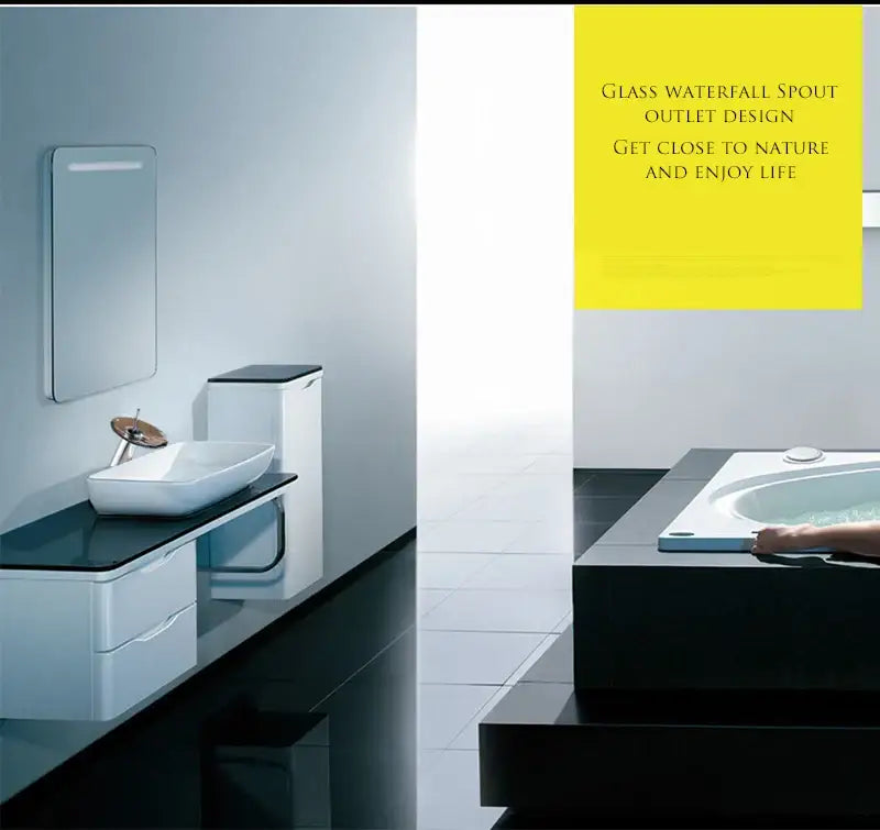 DecorBites™ Glass Waterfall Basin Sink Faucet