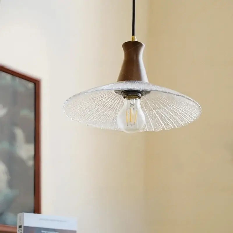 DecorBites™ Glass & Wood LED Pendant Lights for Home Decor & Restaurant Lighting