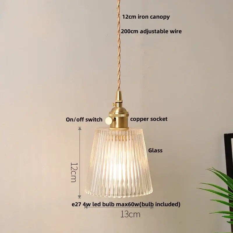 DecorBites™ Glass & Wood LED Pendant Lights for Home Decor & Restaurant Lighting