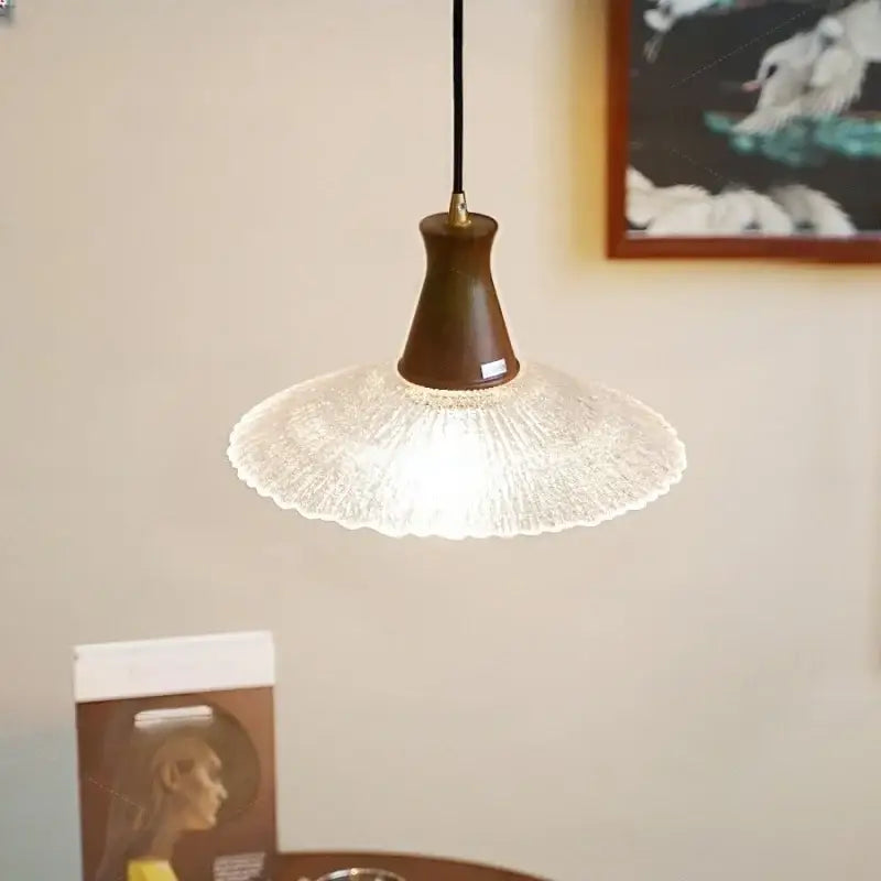 DecorBites™ Glass & Wood LED Pendant Lights for Home Decor & Restaurant Lighting