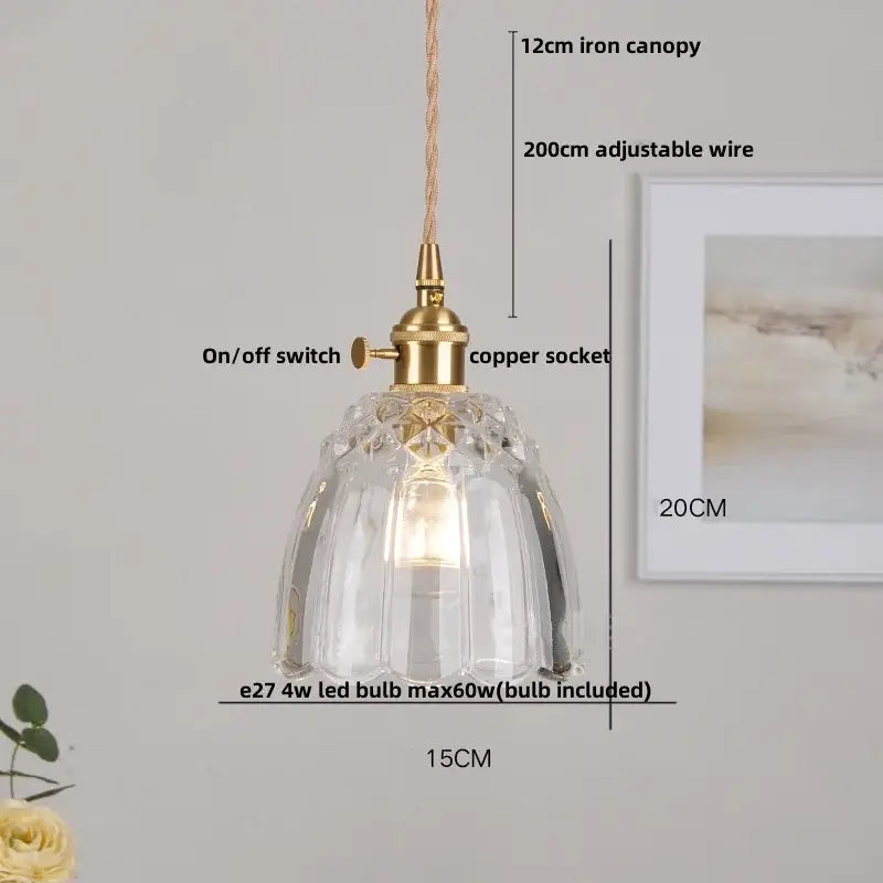 DecorBites™ Glass & Wood LED Pendant Lights for Home Decor & Restaurant Lighting