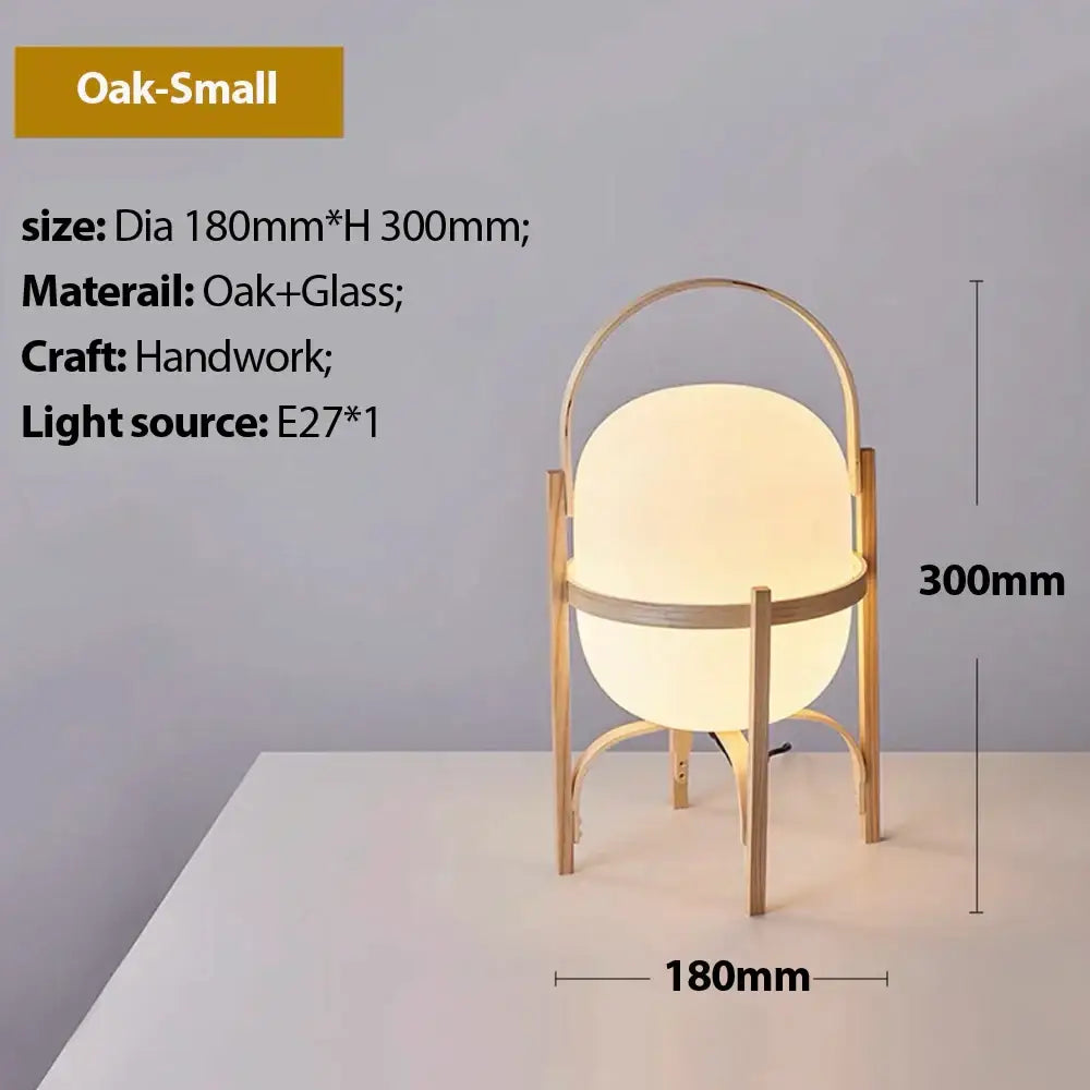 DecorBites™ Glass & Wood/Metal Table Lamp - Japanese Style Room Light