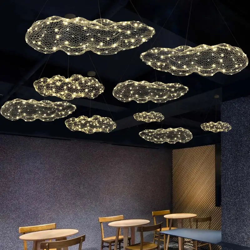 DecorBites™ Gold Cloud Pendant Lights for Home and Restaurant