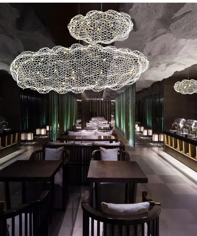 DecorBites™ Gold Cloud Pendant Lights for Home and Restaurant